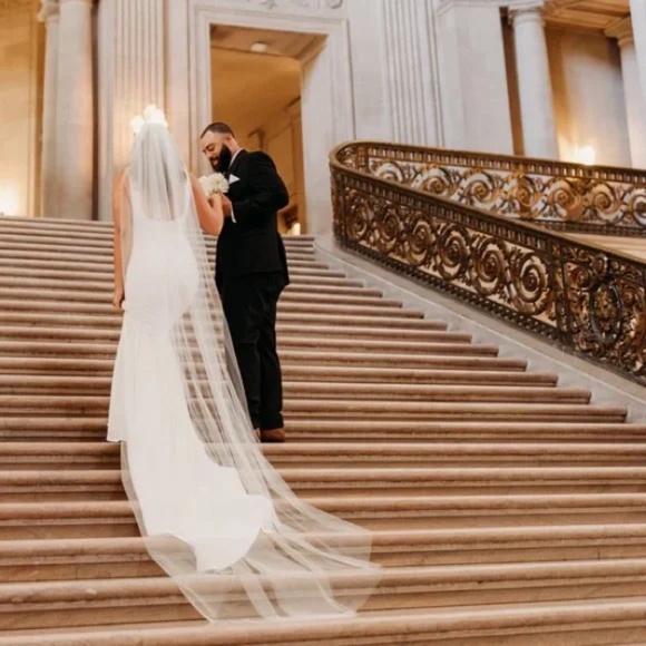 Accessories - Designer Ivory Cathedral Wedding Veil